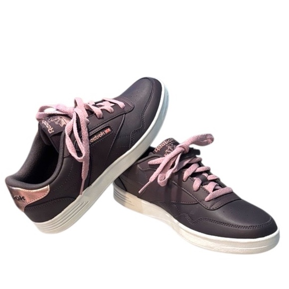 Reebok Shoes - NWOT- Reebok Women’s Club MEMT Sneakers in Violet Purple-Gray w/ Pink Laces